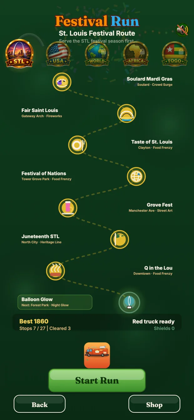 St. Louis Festival Run map
